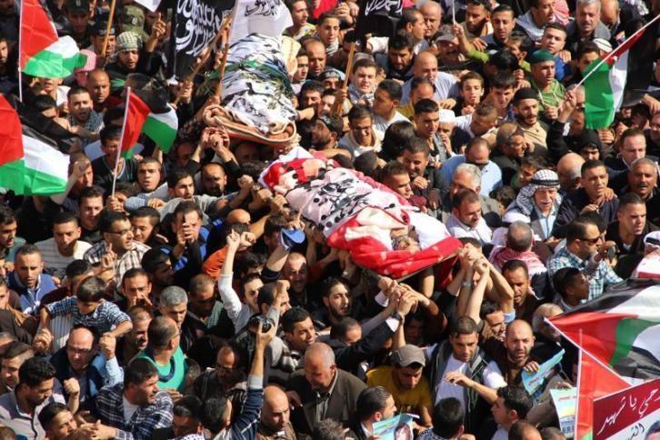 تشييع جثمان الشهيد علان في قرية بيت عور