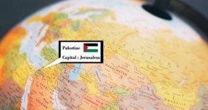 فلسطين بدل اسرائيل على خريطة استرالية للعالم