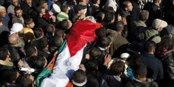 تشييع جثمان الشهيد ابراهيم براذعية في مخيم العروب شمال الخليل