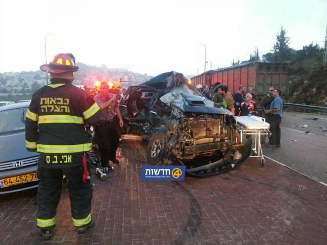 مصرع مستوطنة واصابة 7 في حادث سير غرب بيت لحم