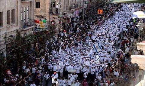 انطلاق مسيرة “الاعلام الاستفزازية” في البلدة القديمة بالقدس