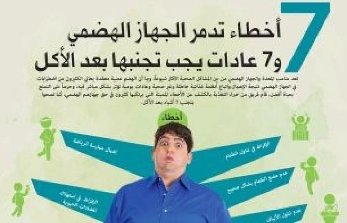 7 أخطاء تدمر الجهاز الهضمي و7 عادات يجب تجنبها بعد الأكل