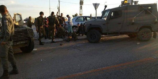 إصابات بحادث سير بين مركبة فلسطينية وجيب “إسرائيلي” شرق رام الله