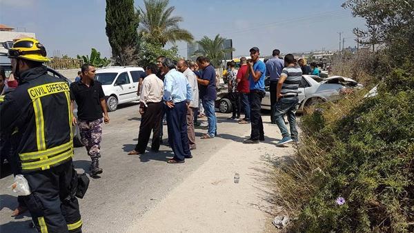 حادث سير ذاتي عند مدخل أحد الفنادق في بيت ساحور