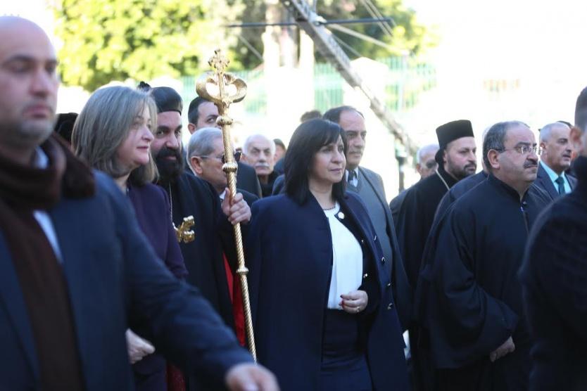 رئيسة وأعضاء مجلس بلدية بيت لحم يشاركون في إحتفالات أعياد ‏الميلاد المجيدة حسب التقويم الشرقي