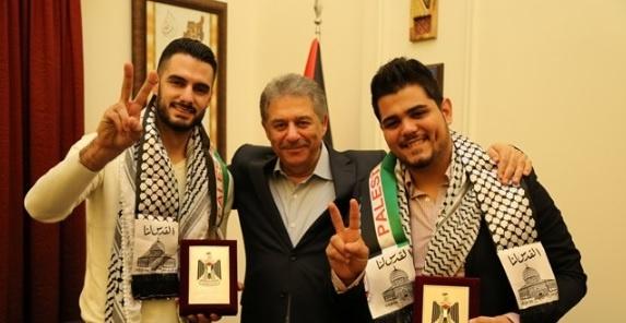 سفارة فلسطين ببيروت تستقبل شاهين ودندن
