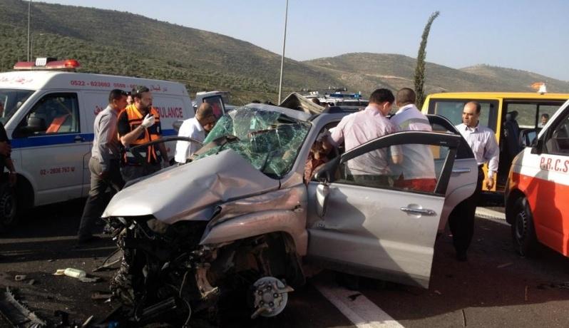 صور- 5 اصابات بحادث سير في سلفيت