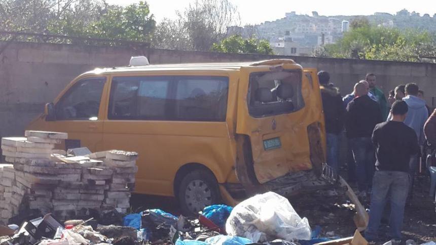 اصابة 6 مواطنين بحادث سير جنوب نابلس
