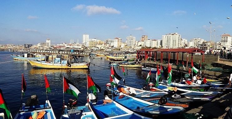 صيادو غزة يتظاهرون احتجاجا على الحصار البحري