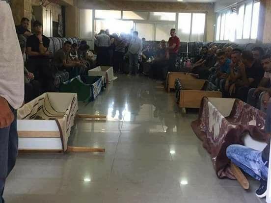 صور باهر تشيع جثامين الاشقاء الخمسة