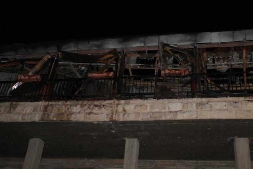  اصابة مواطن نتنيجة اندلاع حريق هائل  بمطعم في بيت ساحور 