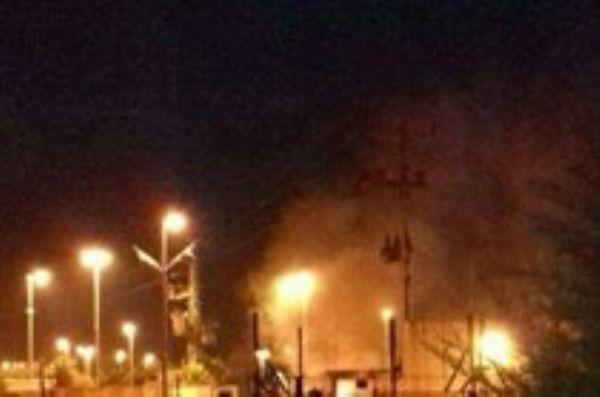 إحراق غرفة المراقبة التابعة لجيش الاحتلال في قلقيلية