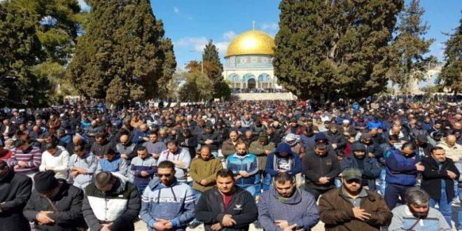 أكثر من 50 ألفا يؤدون صلاة الجمعة في رحاب المسجد الأقصى