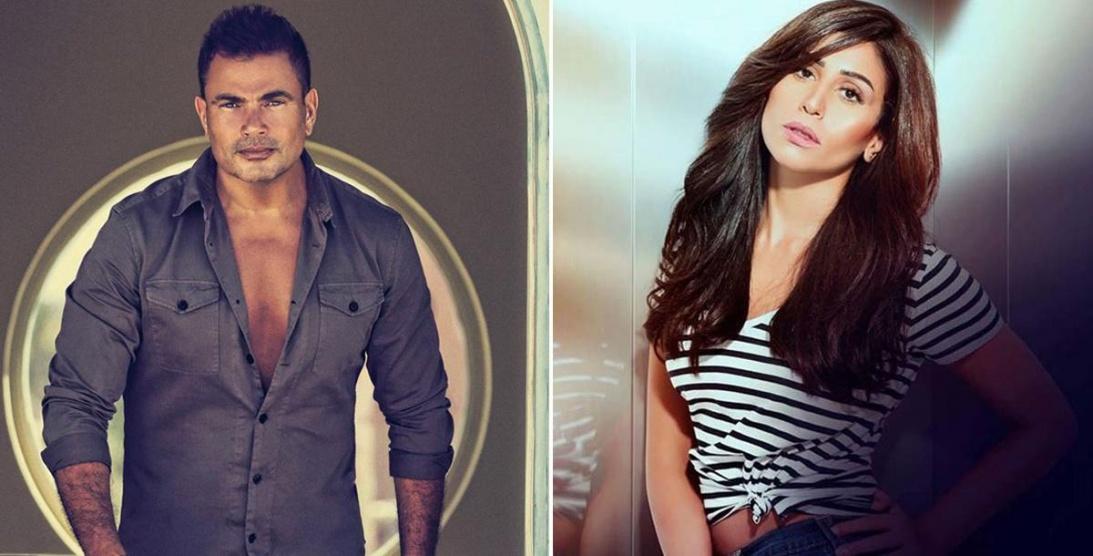 عمرو دياب يلتقي دينا الشربيني بعد الأخبار عن تهديدها بإظهار وثيقة الزواج