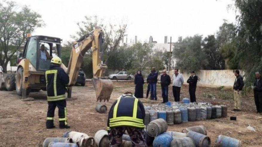 إتلاف 1200 اسطوانة غاز مخالفة ببيت لحم
