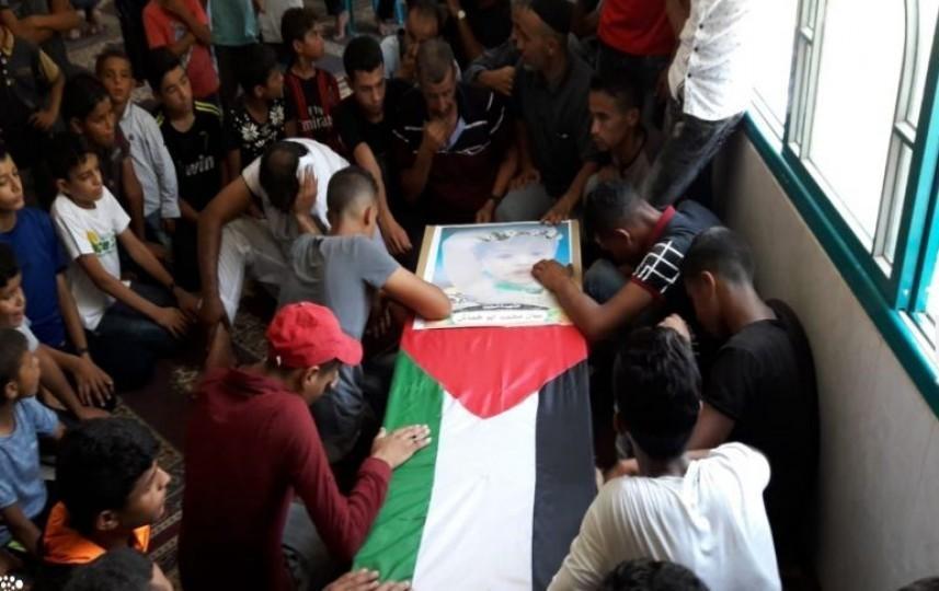 تشييع حاشد للشهيدتين الطفلة بيان ووالدتها في غزة