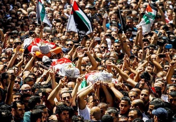 تشييع جثامين شهداء غزة الذين ارتقوا امس