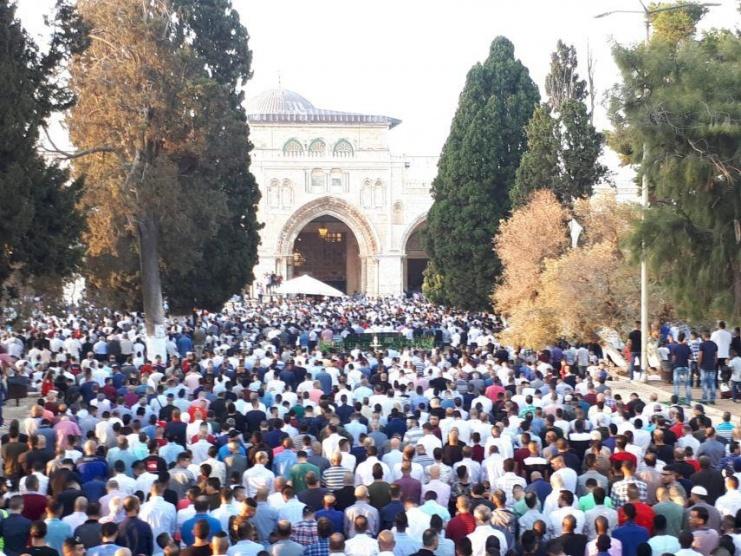 100 ألف مصل يؤدون صلاة عيد الأضحى في المسجد الأقصى