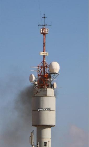 احتراق برج اتصالات تابع لجيش الاحتلال شرق رفح