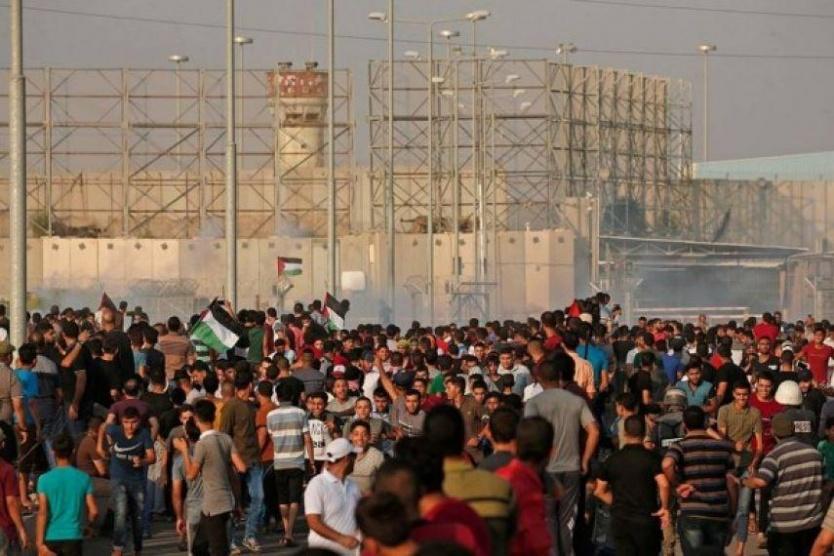 إصابات بقمع قوات الاحتلال متظاهرين قرب حاجز بيت حانون