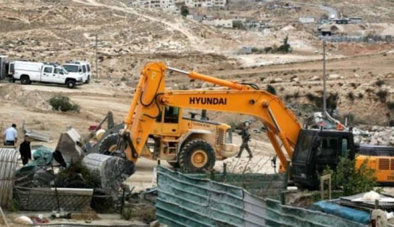 الاحتلال يهدم غرفة زراعية في قصرة جنوب نابلس