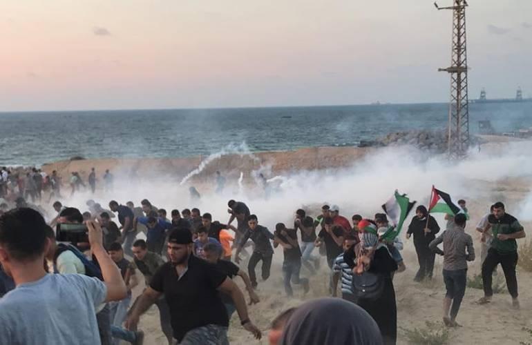 اصابات في المسير البحري ال17 شمال قطاع غزة