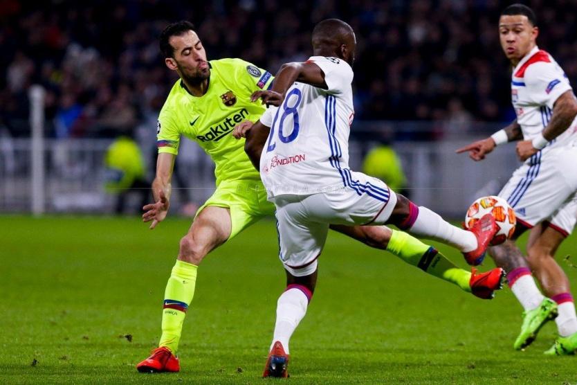 برشلونة يؤجل حسم تأهله للإياب بالتعادل مع ليون