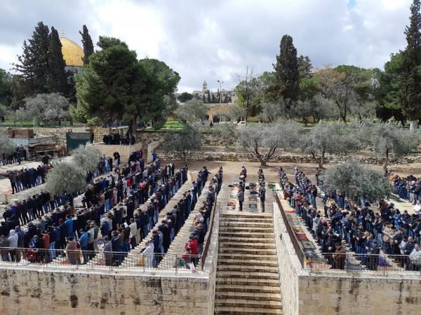  المقدسيون يؤدون صلاة الجمعة على أبواب باب الرحمة