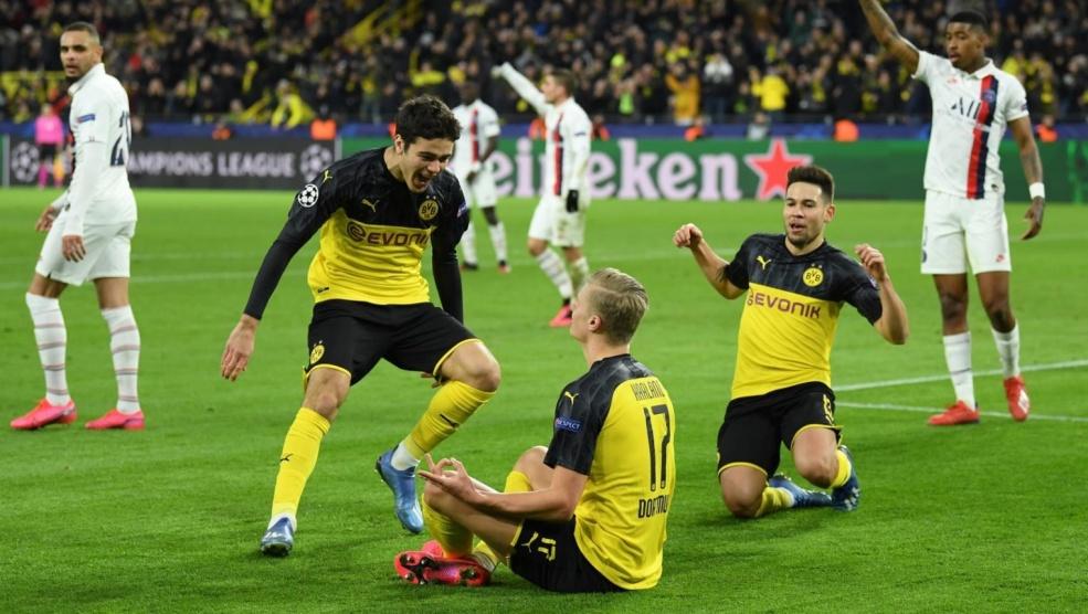 دورتموند يلدغ سان جيرمان بثنائية هالاند