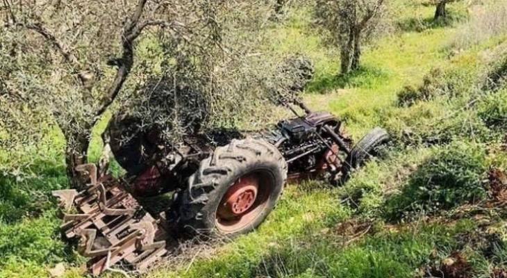 مصرع مسن بانقلاب جرار زراعي جنوبي نابلس