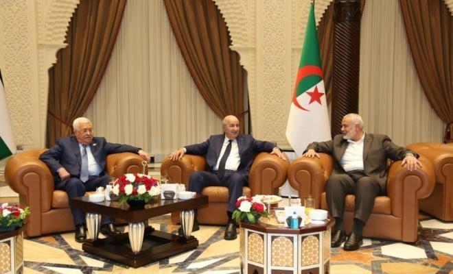لقاء بين الرئيس محمود عباس وهنية برعاية الرئيس الجزائري