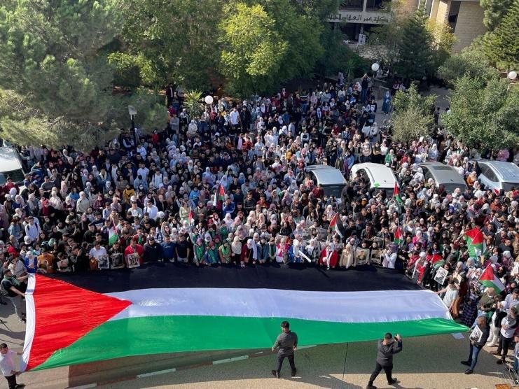 جنازة رمزية للشهيد عامر حلبية في جامعة بيرزيت