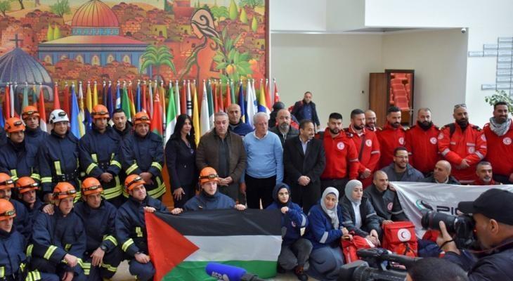 تكريم الفريق الفلسطيني المشارك في عمليات الإنقاذ بتركيا وسوريا