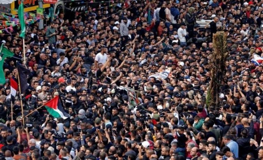 جماهير غفيرة تشيع جثمان الشهيد خليل الأنيس في نابلس
