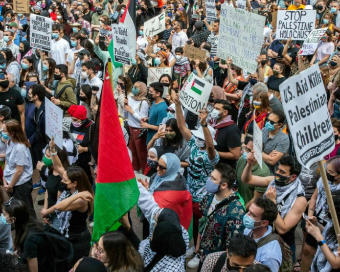 مسيرات في مدن أميركية تنديدا بالعدوان الإسرائيلي على الشعب الفلسطيني