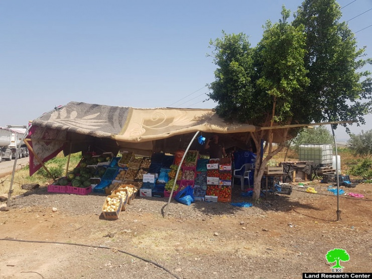 الاحتلال يخطر بإزالة عدد من بسطات الخضار في الأغوار الشمالية